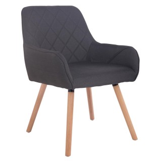 Silla de Confidente DARRY V TELA, Patas Claras, Negro