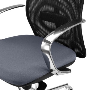 Silla Ergonómica YEDA, Respaldo Alto, en Malla y Tela, Negro