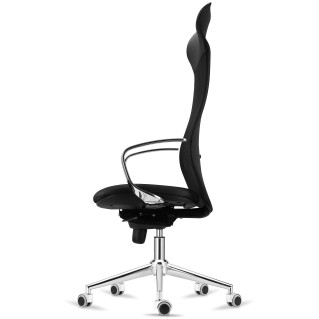 Silla Ergonómica YEDA, Respaldo Alto, en Malla y Tela, Negro 2