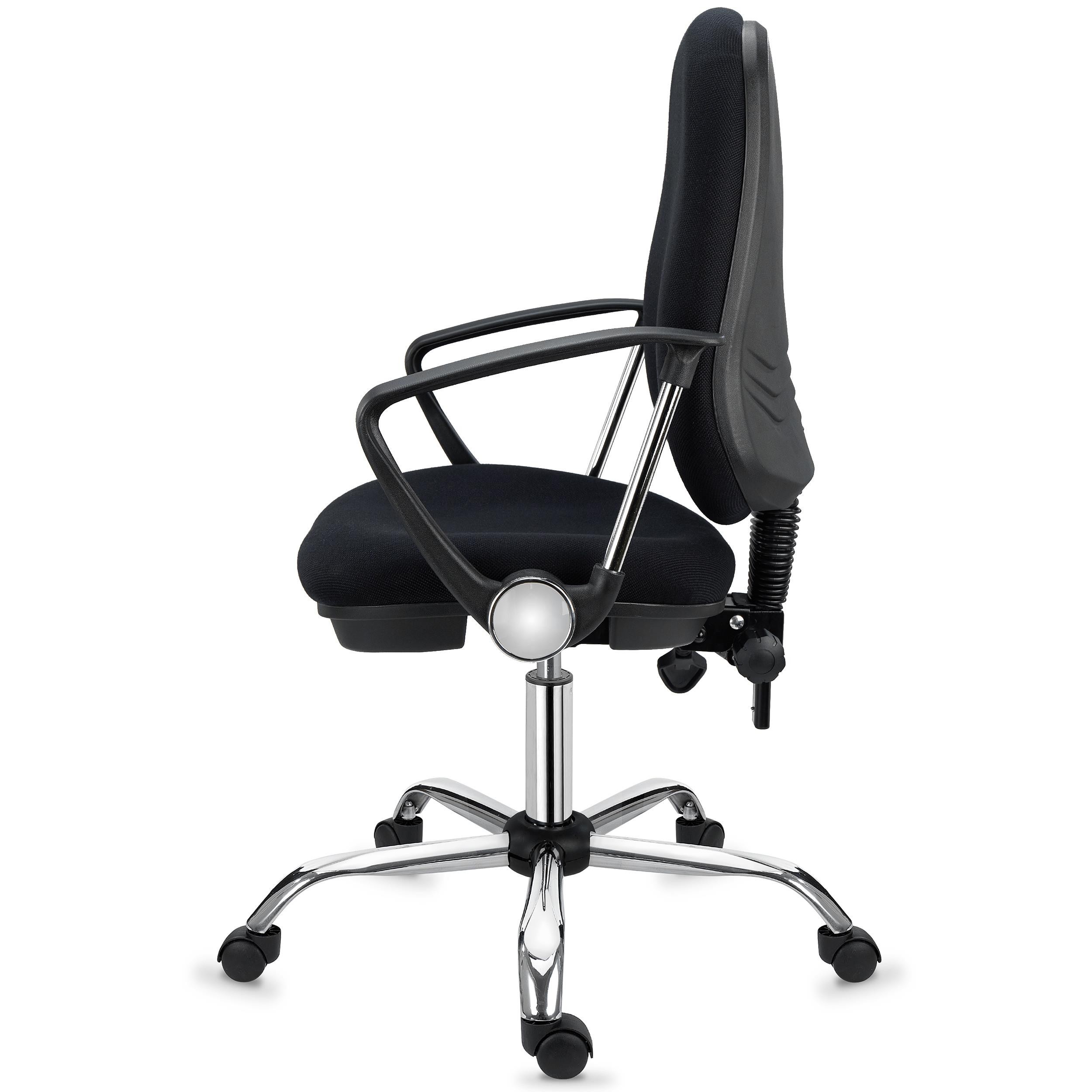 Silla de Oficina ROMA, Respaldo Ajustable, Cómoda y Robusta, Uso 8H, en Negro