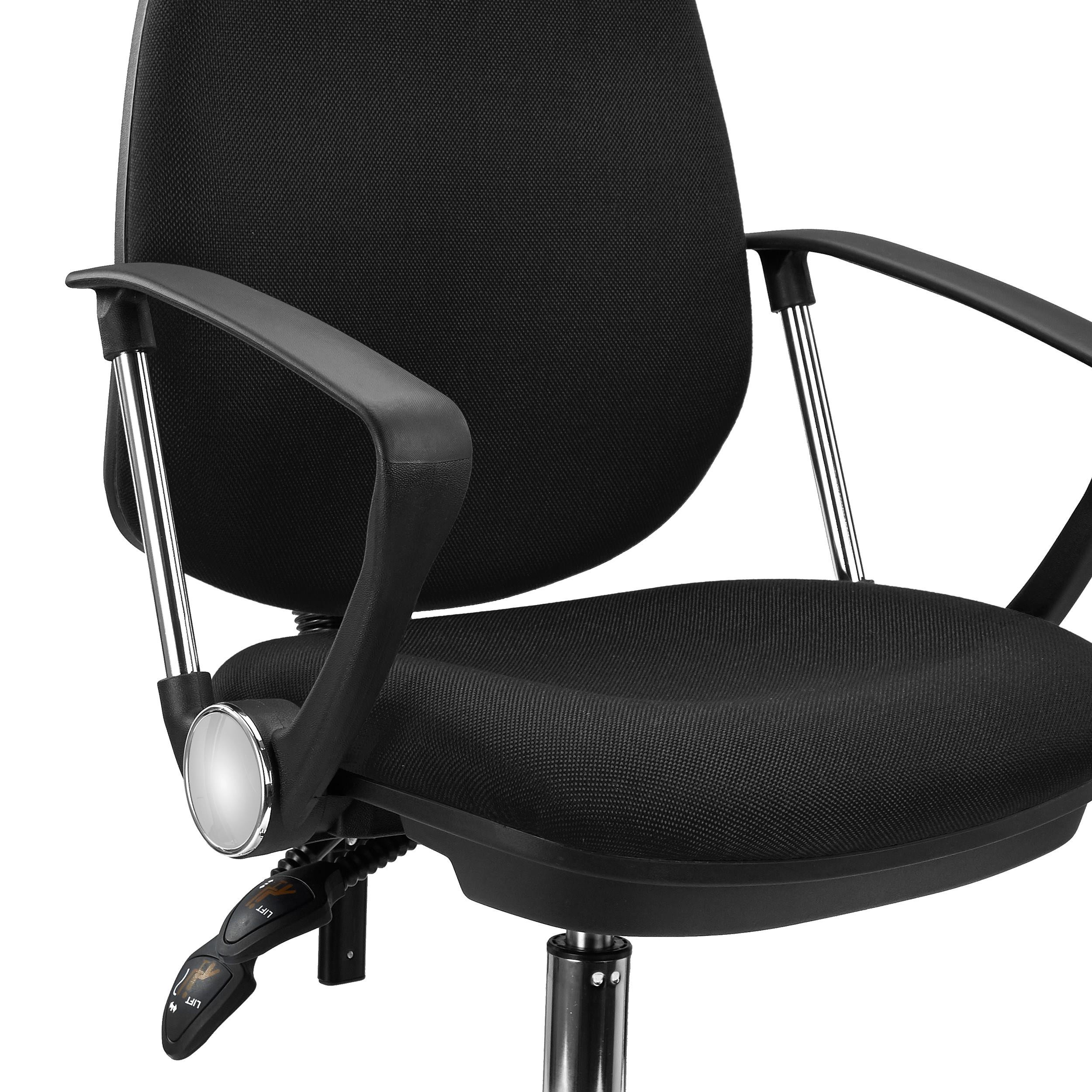 Silla de Oficina ROMA, Respaldo Ajustable, Cómoda y Robusta, Uso 8H, en Negro