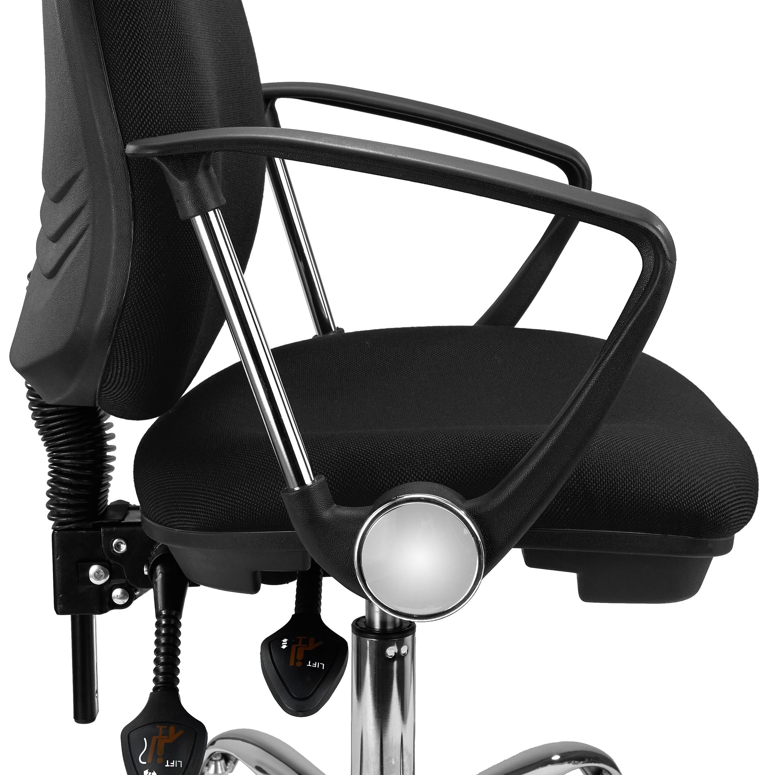 Silla de Oficina ROMA, Respaldo Ajustable, Cómoda y Robusta, Uso 8H, en Negro