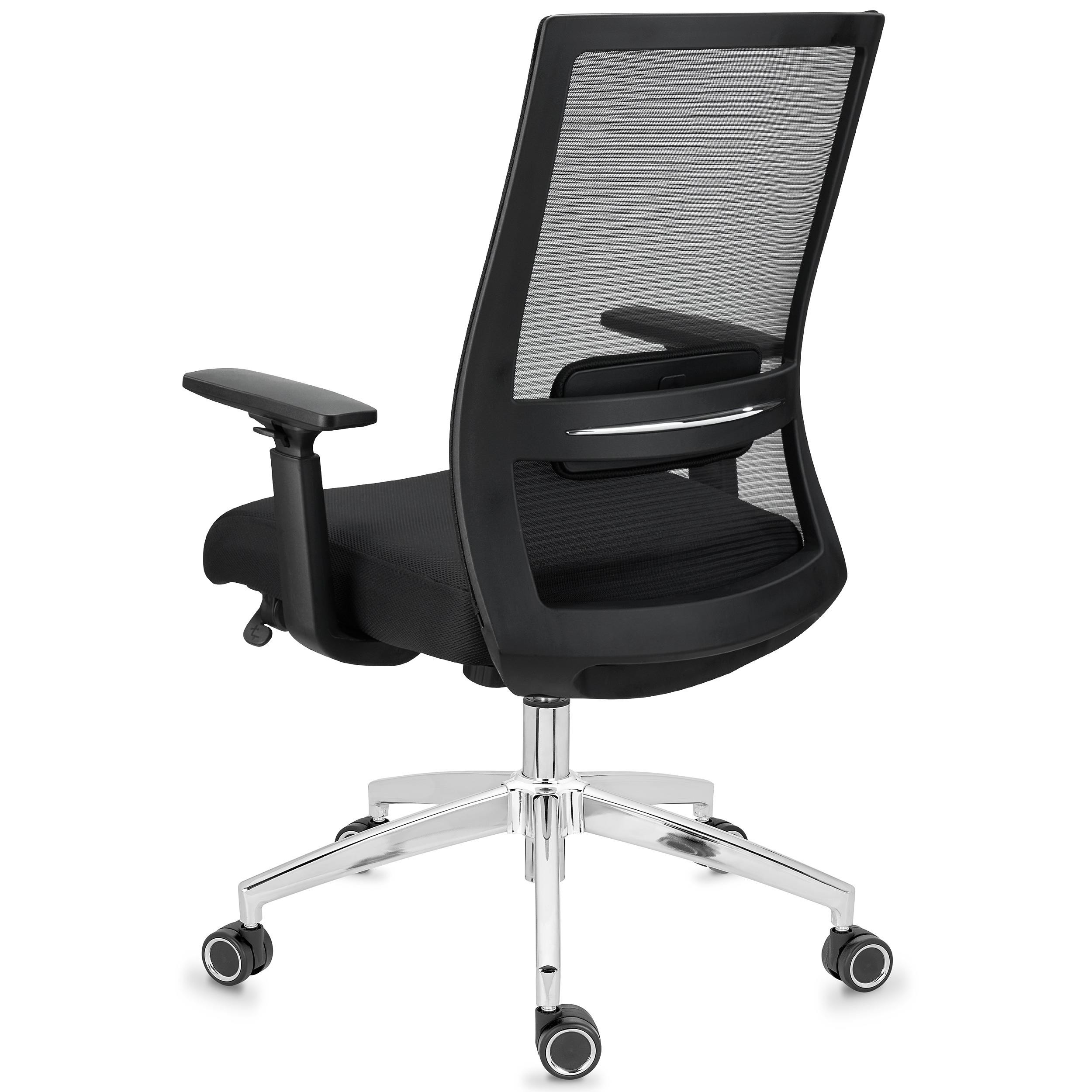 Silla Ergonómica NIXON, Soporte Lumbar, Base Metálica, Uso 8H, en Negro
