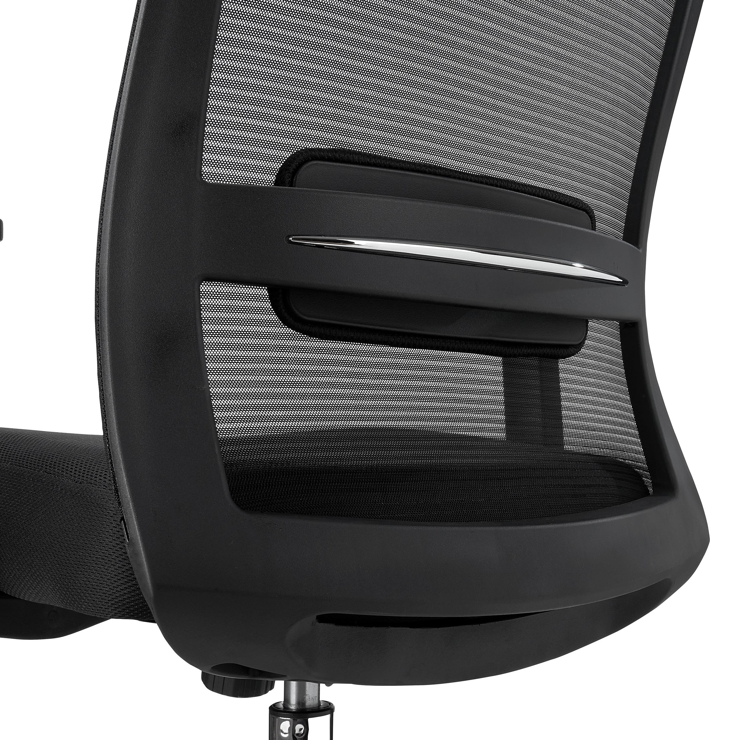 Silla Ergonómica NIXON, Soporte Lumbar, Base Metálica, Uso 8H, en Negro