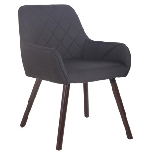 Silla de Confidente DARRY V TELA, Patas Nogal, Negro