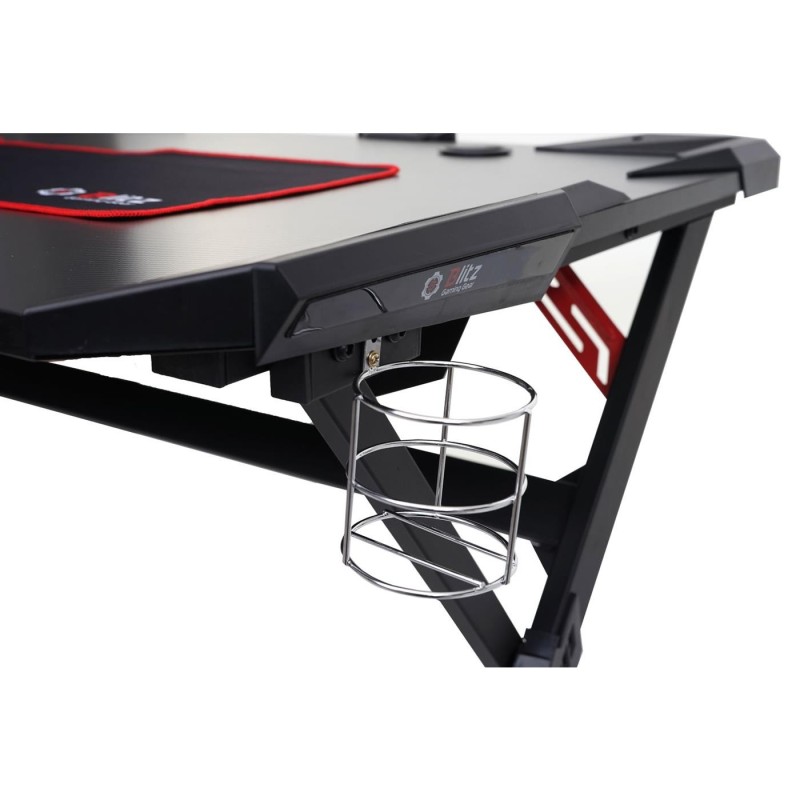 Mesa Gaming JEREMY, 130x76,5x78 cm, color Negro