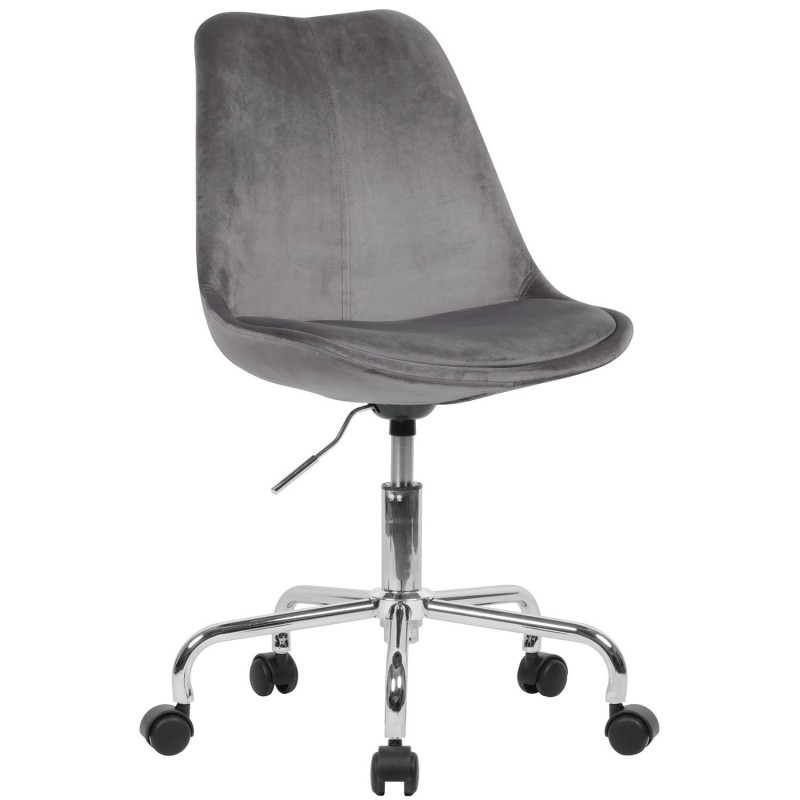 Silla de Oficina ARIEL, En Terciopelo, Color Gris
