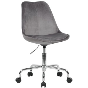 Silla de Oficina ARIEL, En Terciopelo, Color Gris