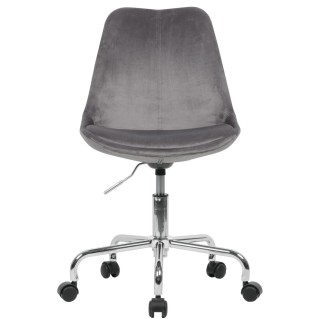 Silla de Oficina ARIEL, En Terciopelo, Color Gris 2