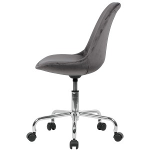 Silla de Oficina ARIEL, En Terciopelo, Color Gris
