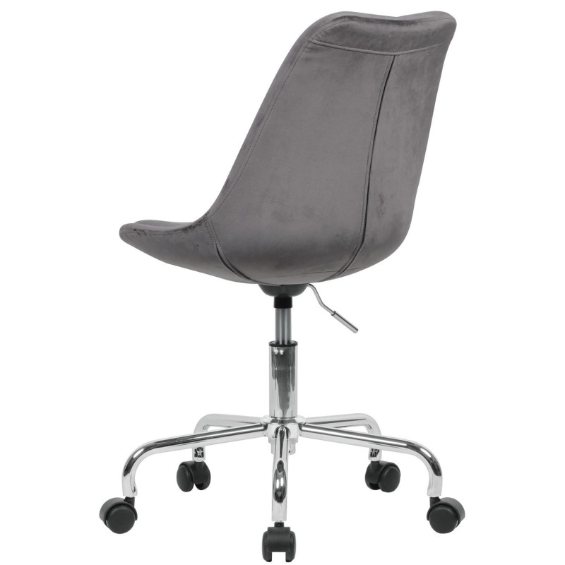 Silla de Oficina ARIEL, En Terciopelo, Color Gris
