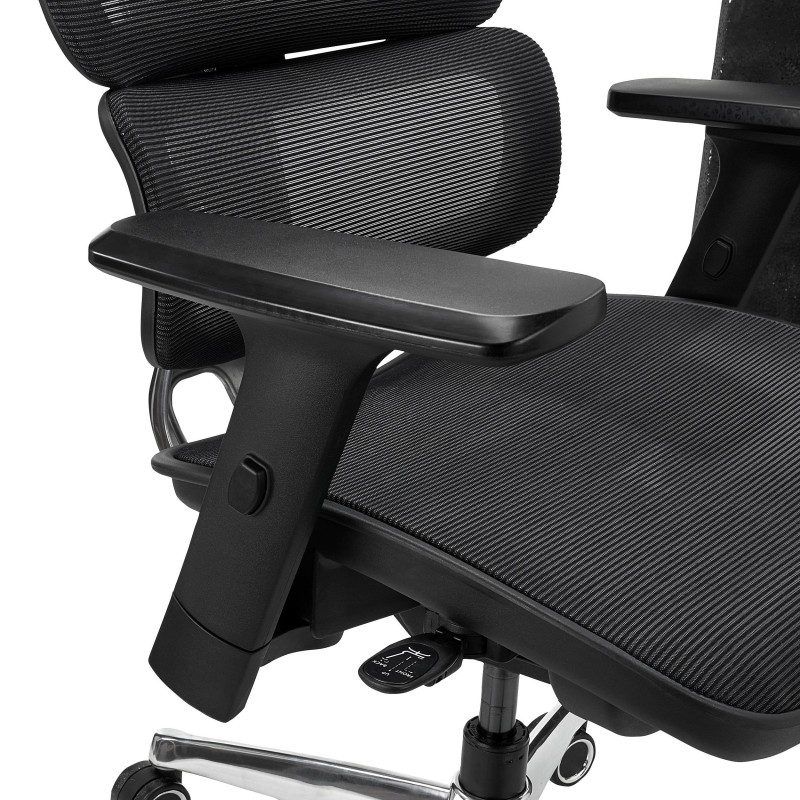 Silla ergonómica APOLO, ajustable y de gran calidad, negro