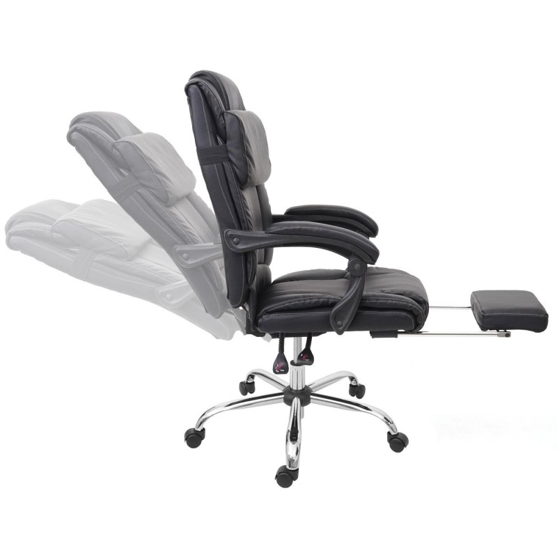 Sillón de Oficina PORTLAND en Piel color Negro