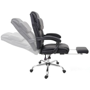 Sillón de Oficina PORTLAND en Piel color Negro