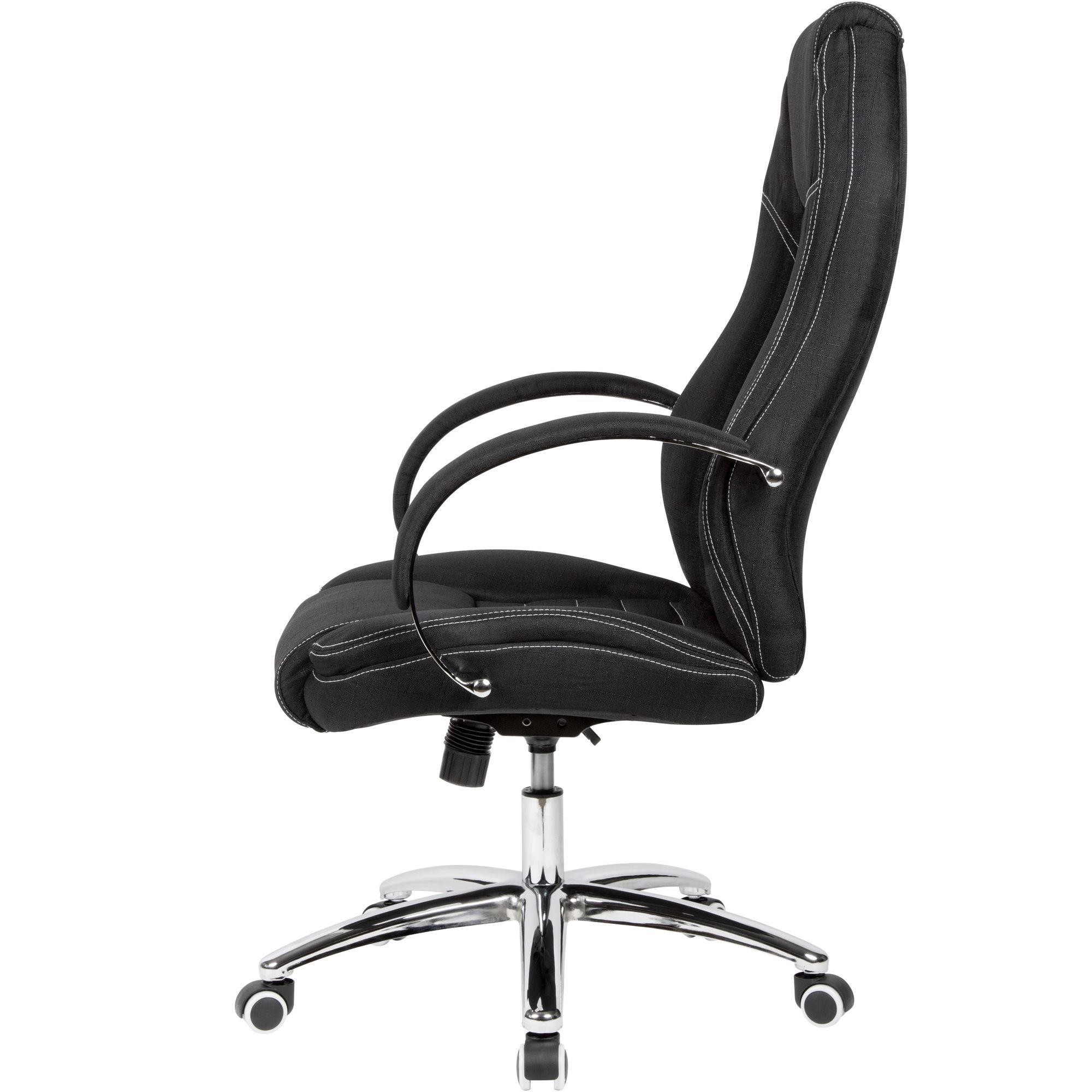 Sillón de Oficina TORONTO, Diseño Exclusivo, Base Metálica, en Tela Negra