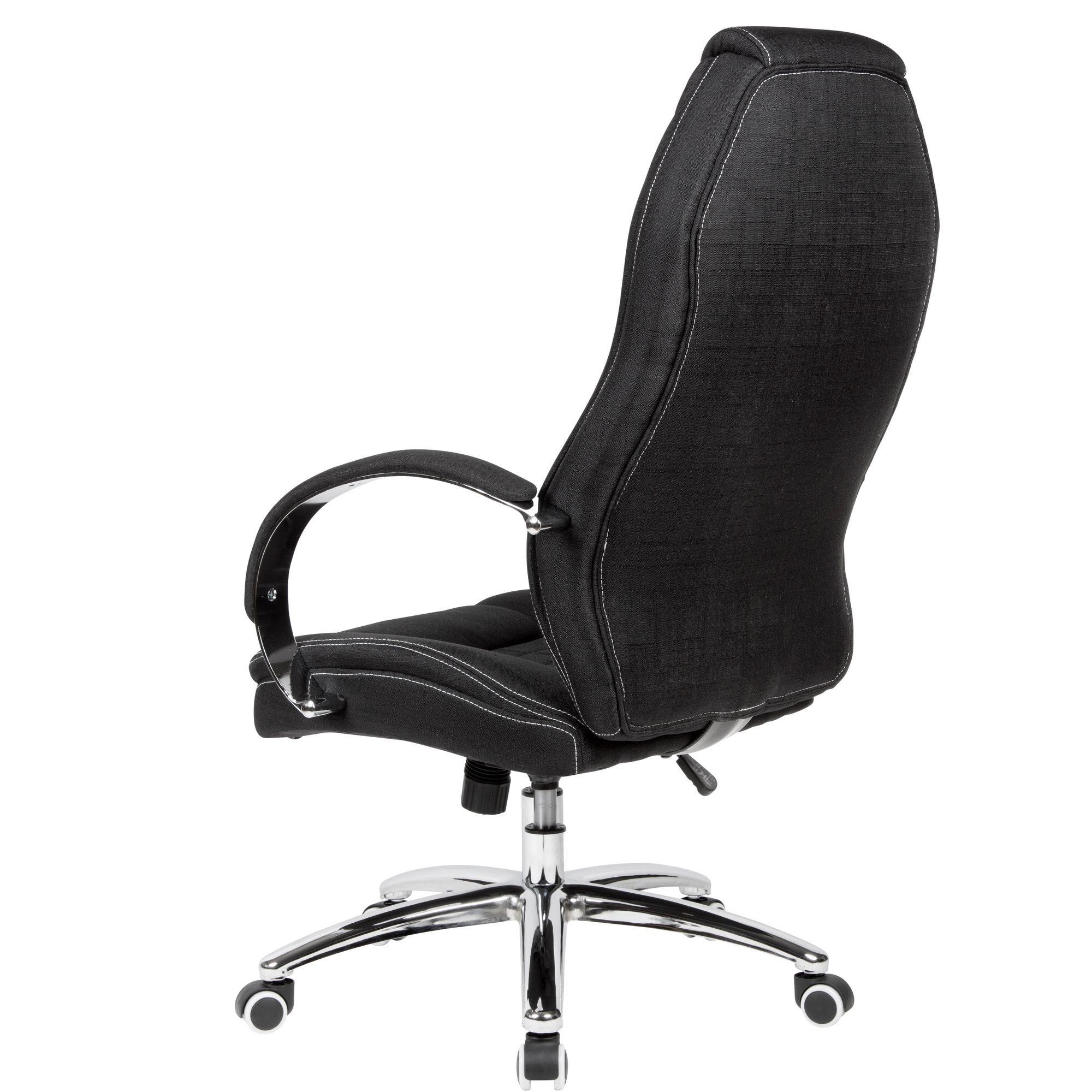 Sillón de Oficina TORONTO, Diseño Exclusivo, Base Metálica, en Tela Negra