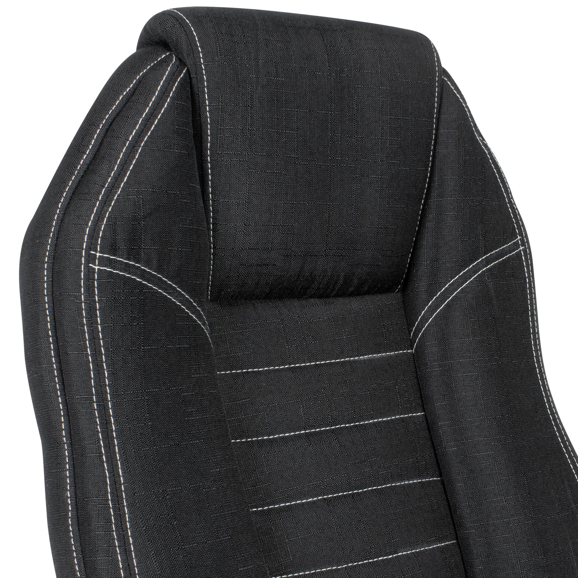 Sillón de Oficina TORONTO, Diseño Exclusivo, Base Metálica, en Tela Negra