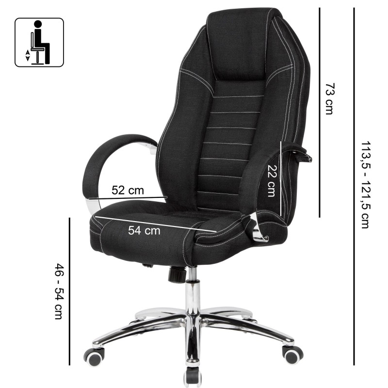 Sillón de Oficina TORONTO en Tela Negra