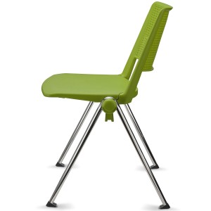 Silla de confidente REVOLUTION, apilable, negro y patas cromadas