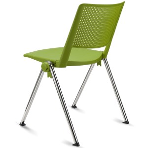 Silla de confidente REVOLUTION, apilable, negro y patas cromadas