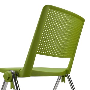 Silla de confidente REVOLUTION, apilable, negro y patas cromadas