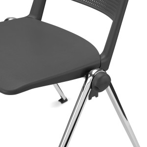 Silla de confidente REVOLUTION, apilable, negro y patas cromadas