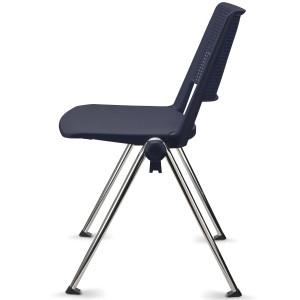 Silla de confidente REVOLUTION, apilable, negro y patas cromadas