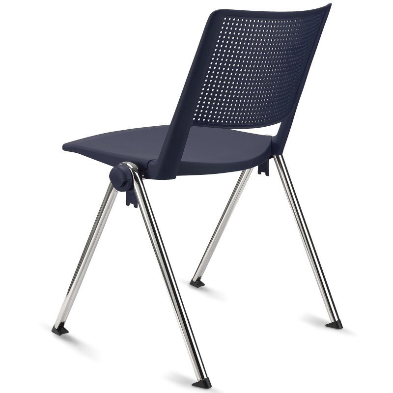 Silla de confidente REVOLUTION, apilable, negro y patas cromadas