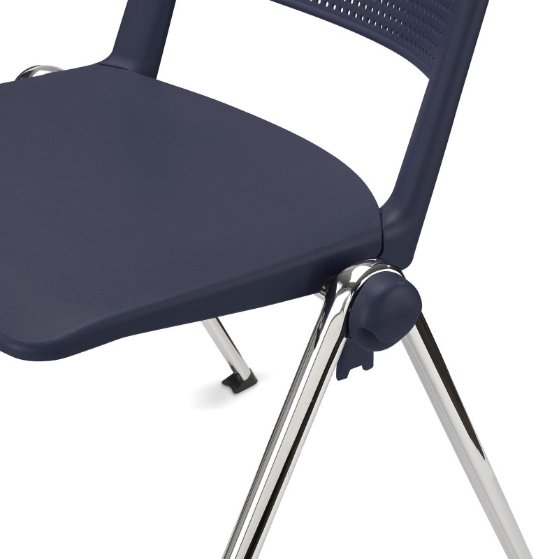 Silla de confidente REVOLUTION, apilable, negro y patas cromadas