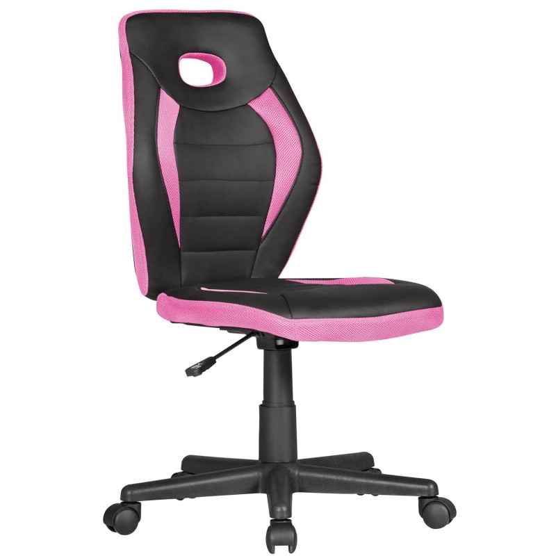 Silla de Escritorio MIRTY, En Piel Sintética y Malla, Color Rosa