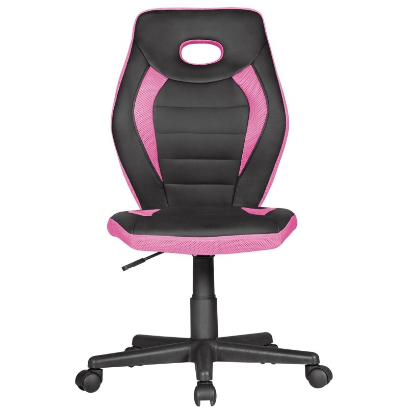 Silla de Escritorio MIRTY, En Piel Sintética y Malla, Color Rosa