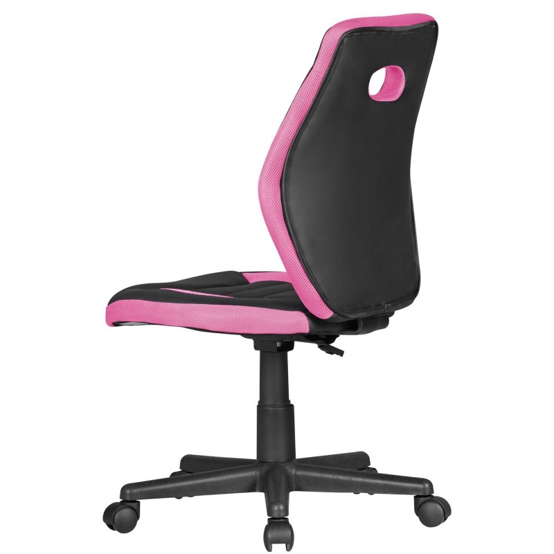 Silla de Escritorio MIRTY, En Piel Sintética y Malla, Color Rosa