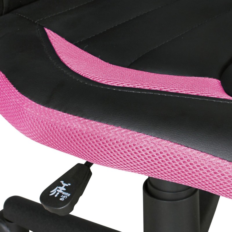 Silla de Escritorio MIRTY, En Piel Sintética y Malla, Color Rosa