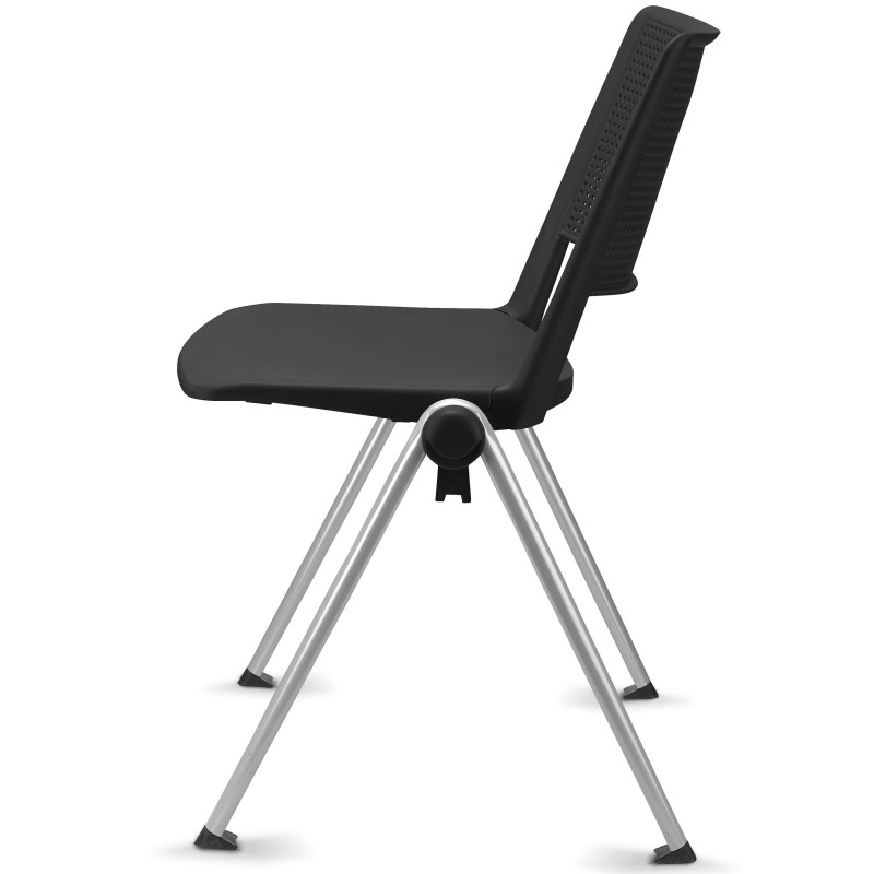 Silla de confidente CARINA, apilable, negro y patas grises