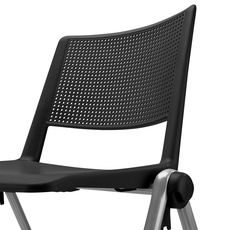 Silla de confidente CARINA, apilable, negro y patas grises