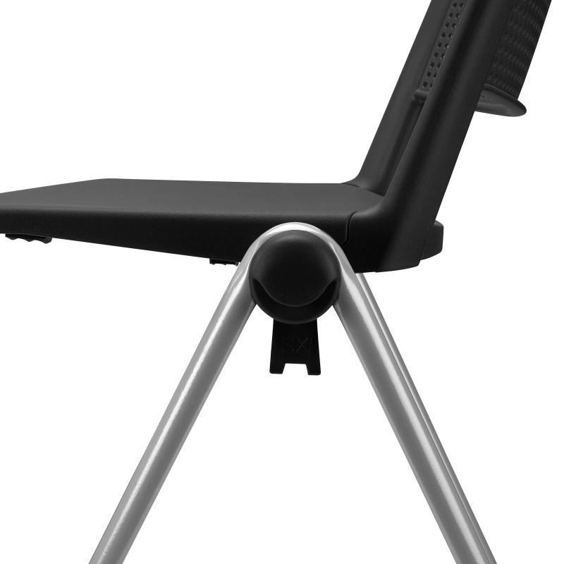 Silla de confidente CARINA, apilable, negro y patas grises