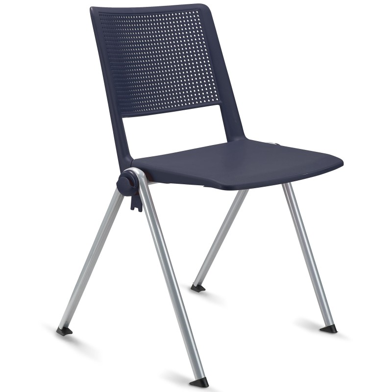 Silla de confidente CARINA, apilable, negro y patas grises