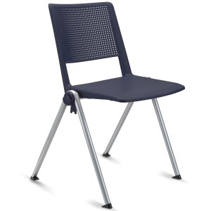 Silla de confidente CARINA, apilable, negro y patas grises