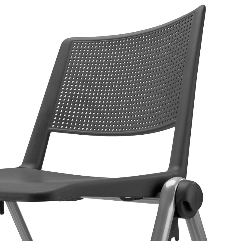 Silla de confidente CARINA, apilable, negro y patas grises