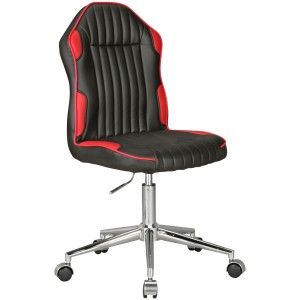 Silla Juvenil HELEN en Piel Negra y Roja