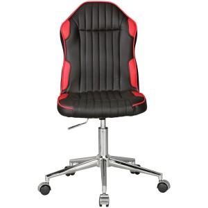 Silla Juvenil HELEN en Piel Negra y Roja