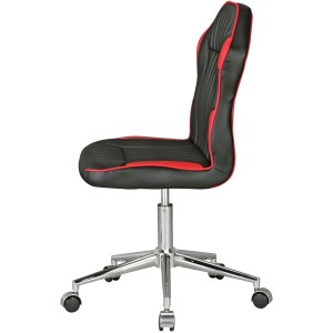 Silla Juvenil HELEN en Piel Negra y Roja