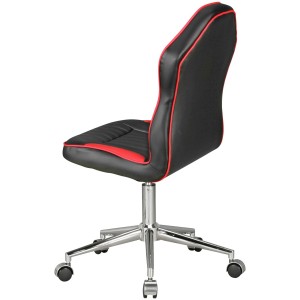 Silla Juvenil HELEN en Piel Negra y Roja