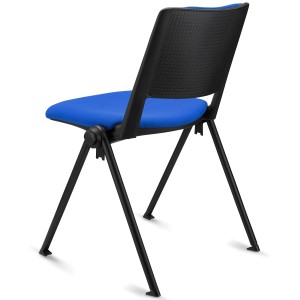 Silla de confidente CARINA, apilable, tela negro