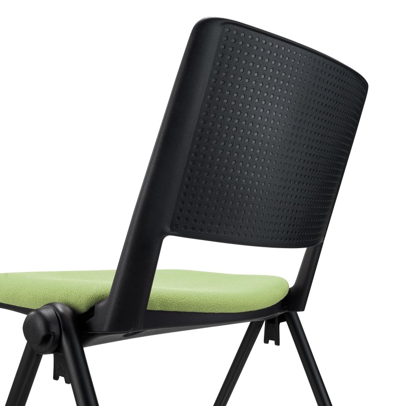 Silla de confidente CARINA, apilable, tela negro