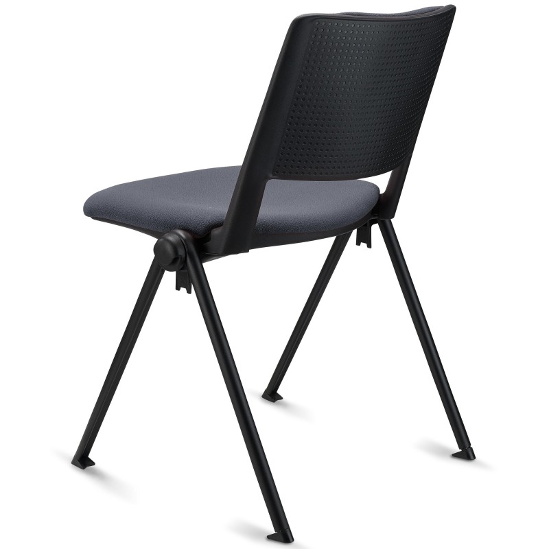 Silla de confidente CARINA, apilable, tela negro