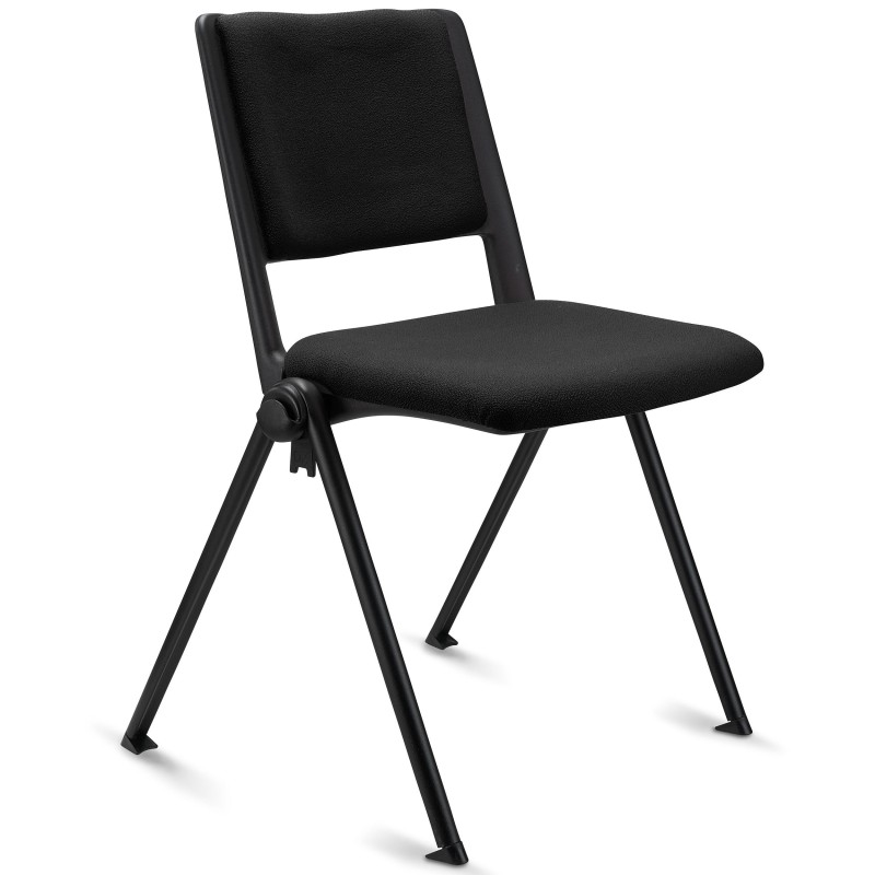 Silla de confidente CARINA, apilable, tela negro