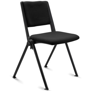 Silla de confidente CARINA, apilable, tela negro