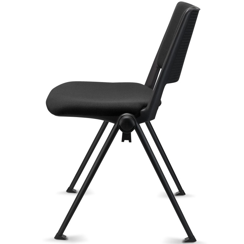 Silla de confidente CARINA, apilable, tela negro