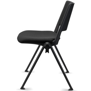 Silla de confidente CARINA, apilable, tela negro